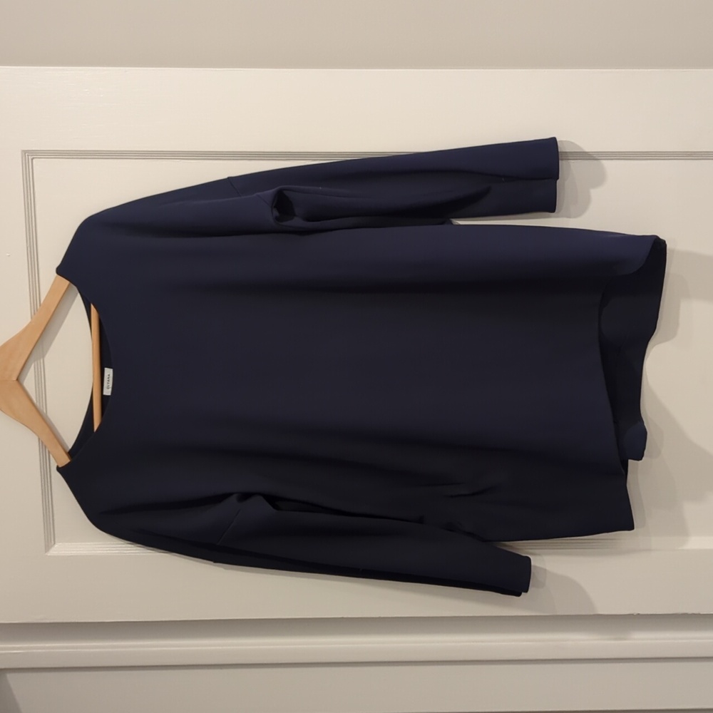 Cuyana Ponte Oversized Top - Navy - M/L